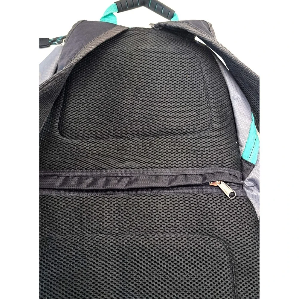 Eastsport Backpack Teal Black Dots Drawstring Multi Pockets 18x12 School Bag‎